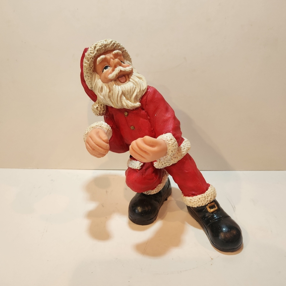 Festive Ceramic Standing Santa Claus Single Wine Bottle Holder